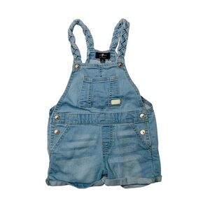 7 for all mankind little girls 3 Y Blue Denim Overall shorts